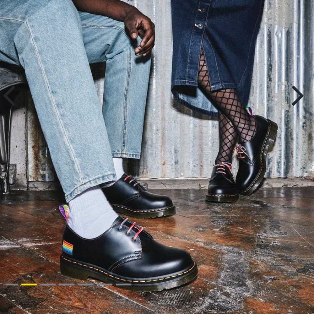 NWT Dr Martens 1461 for Pride Smooth Leather Oxford shoes 8 Black